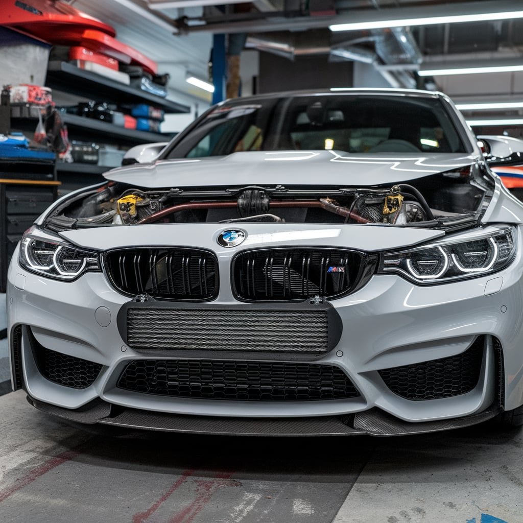 BMW cooling system repair in the workshop