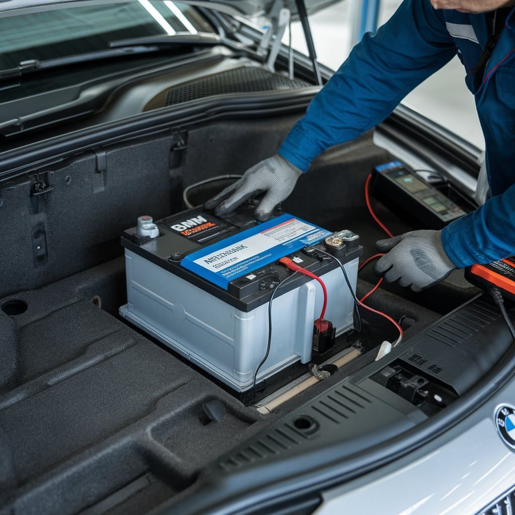 BMW 5 Series battery installation