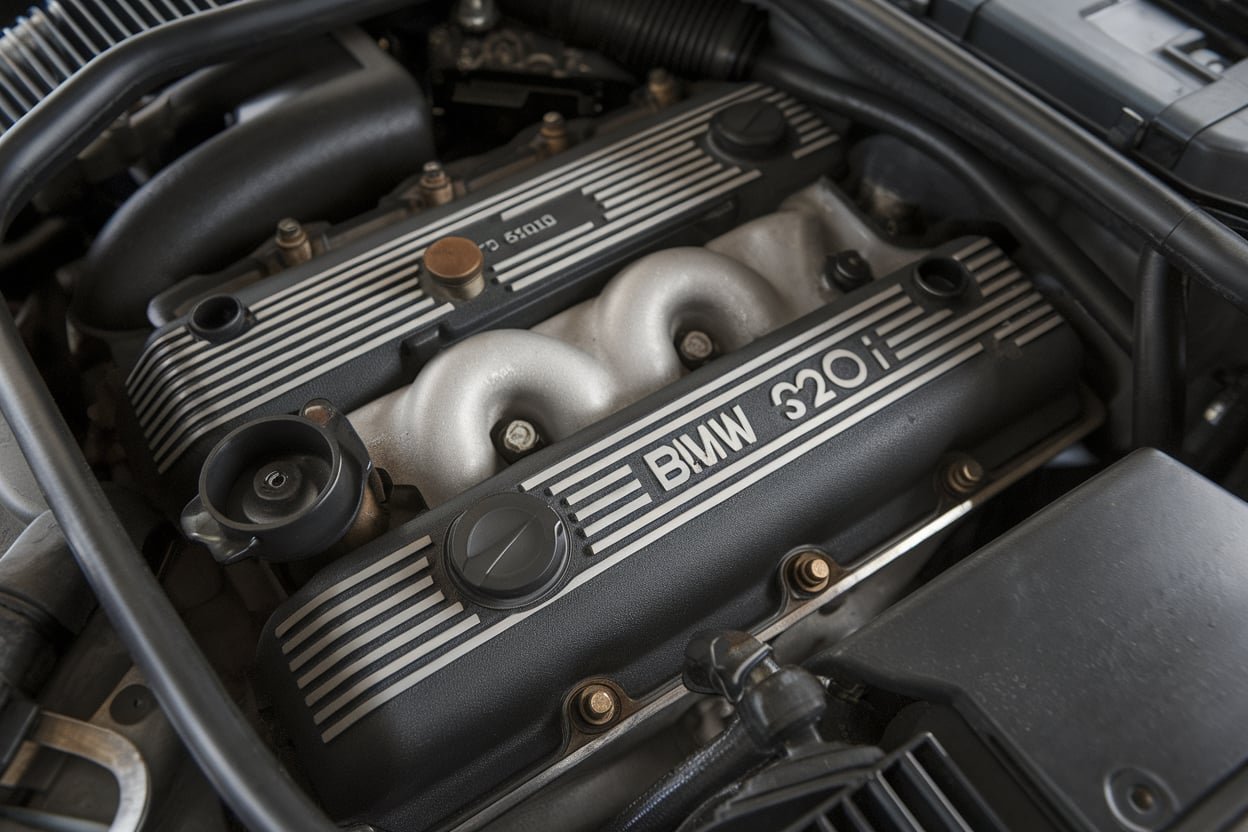 320i engine prepped for gasket install