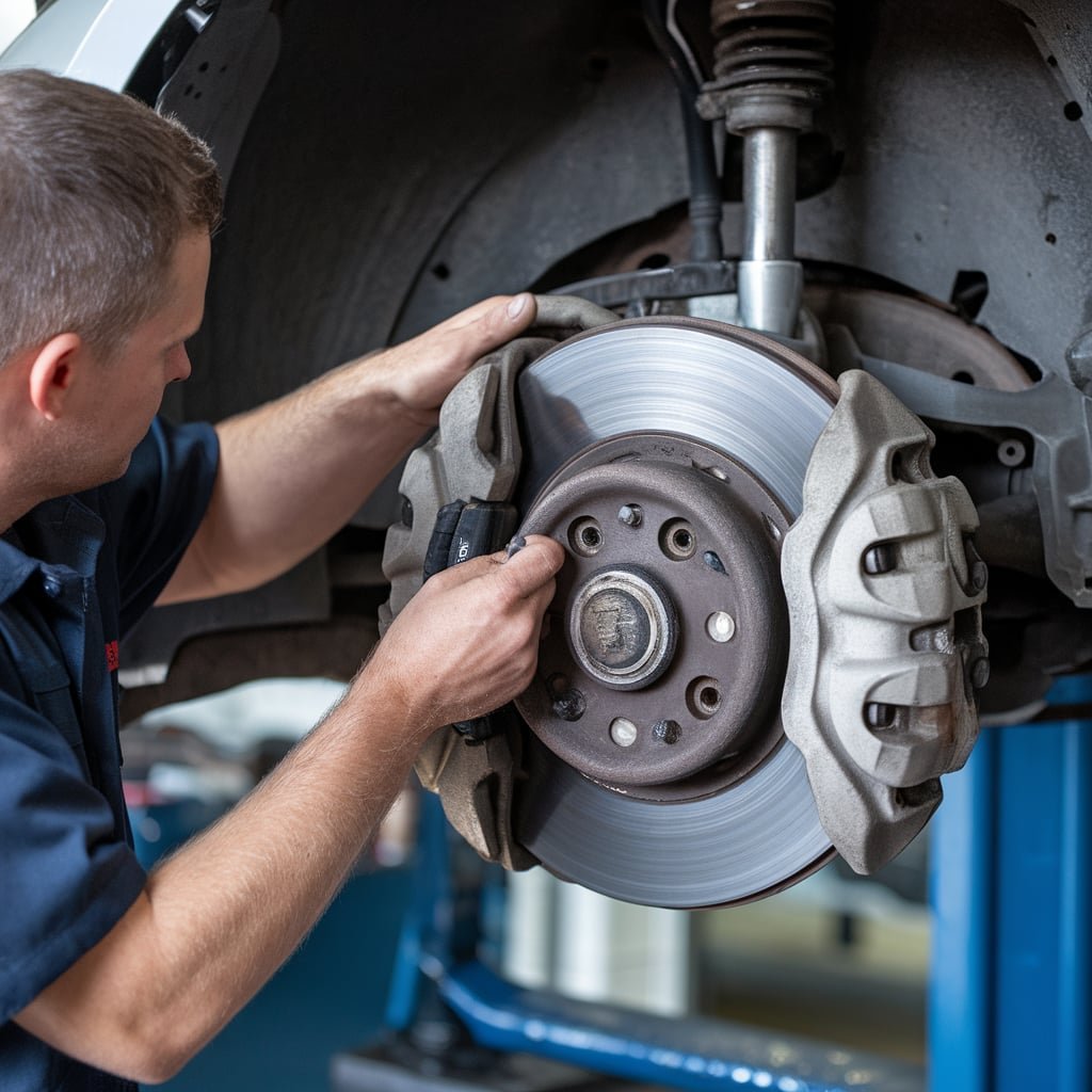 320i brake pad retaining clip removed