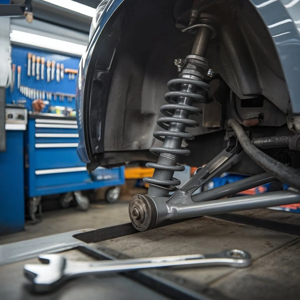 Illustration of a control arm within a suspension assembly