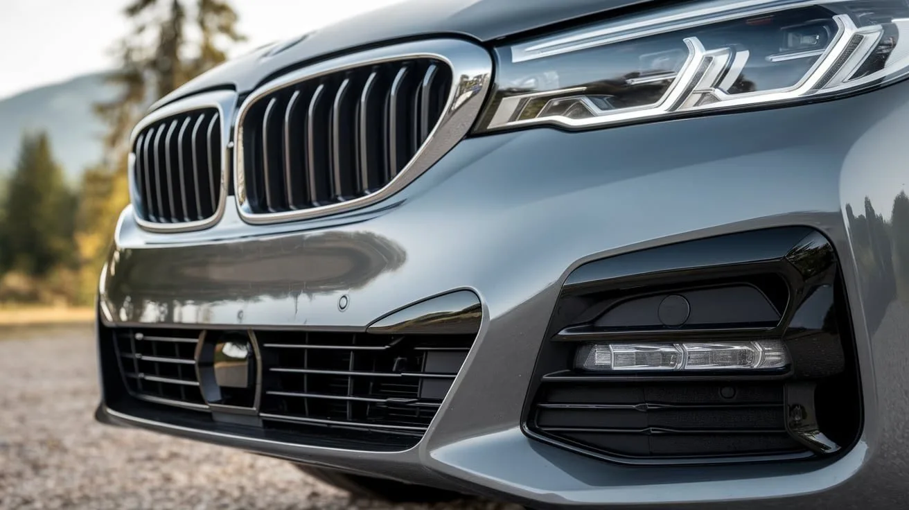 BMW front bumper, grille and headlight alignment