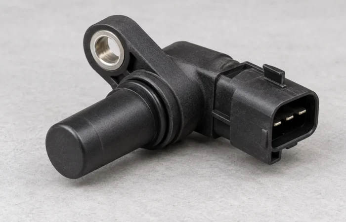 Crankshaft position sensor with mounting eye and electrical socket