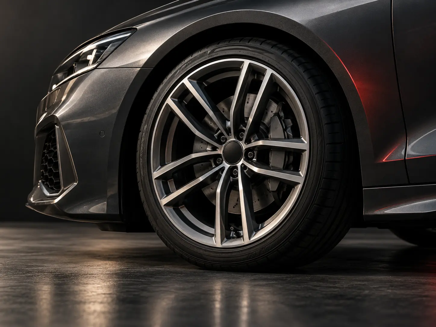 Wheel and steering area used during BMW handling checks