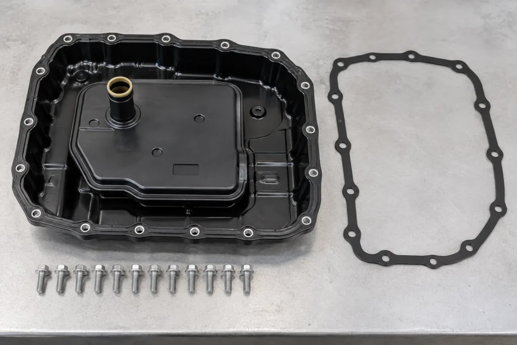 Automatic transmission service pan, filter, gasket and bolts